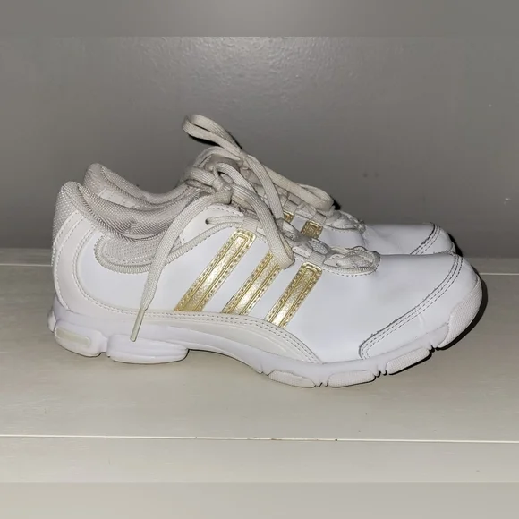 adidas | Shoes | Adidas White Gold Cheer Shoes | Poshmark
